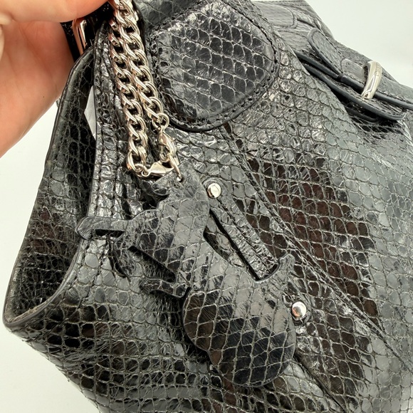 Celine Black Python Embossed Hobo Bag - Picture 9 of 12
